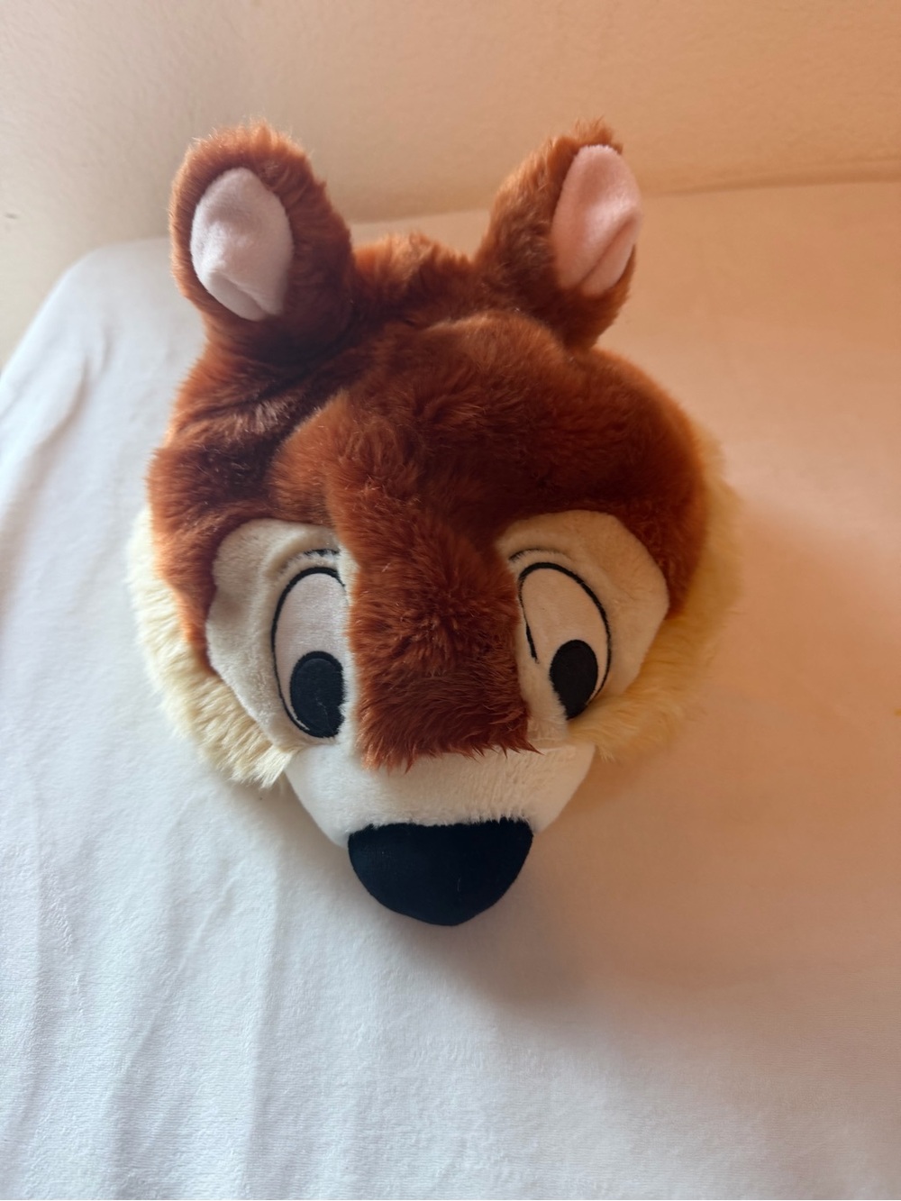 Disney Plush Chipmunk Character Hat in Brown, Cream, Black